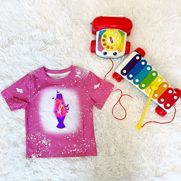 Neon lava Lamp Hand Drawn Hand-crafted Kids Graphic Tee - Picture 1 of 4